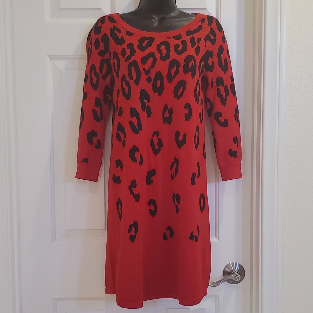 Red and Black Sweater Dress